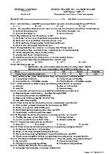 Đề kiểm tra học kì I Địa lí lớp 11 - Mã đề 433 - Năm học 2016-2017 - Sở GD & ĐT Vĩnh Phúc
